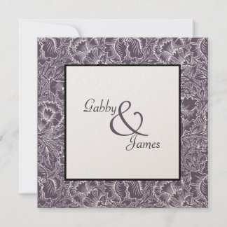Faire-part de mariage Motif vintage de Plum d'aube