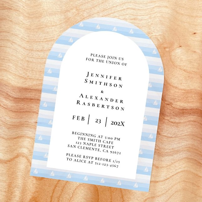 Faire-part de mariage motif voilier (Créateur téléchargé)