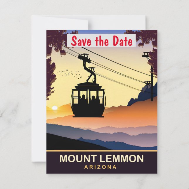 Faire-part de mariage Mount Lemmon Arizona Gondola (Devant)