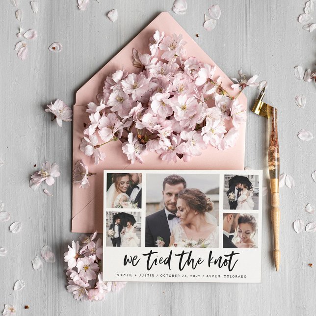 Faire-part de mariage multi-photo en écriture déco (Créateur téléchargé)