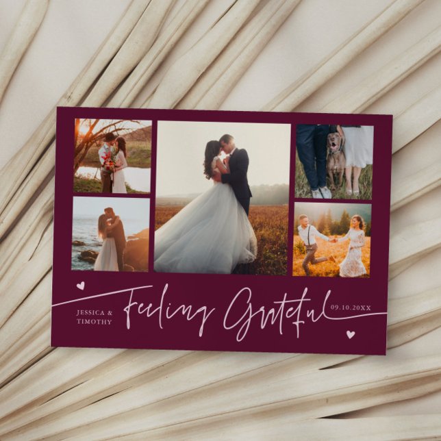 Faire-part de mariage multi-photos Cranberry avec  (Créateur téléchargé)