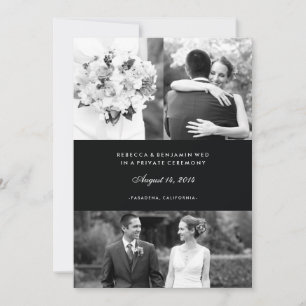 Faire-part de mariage multiphoto en noir
