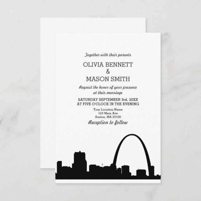 Faire-part de mariage municipal de St Louis Skylin (Devant / Derrière)