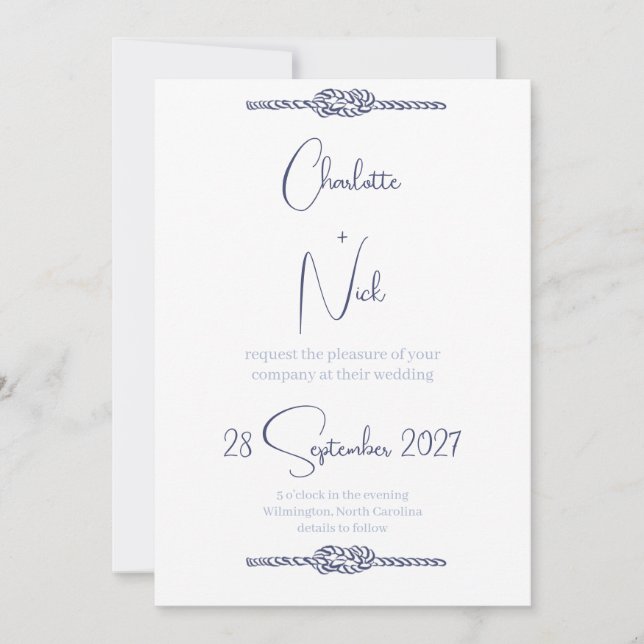 Faire-part de mariage nautique (Devant)