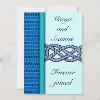 Faire-part de mariage nautique à noeud bleu