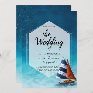 Faire-part de mariage nautique avec voilier