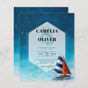 Faire-part de mariage nautique avec voilier