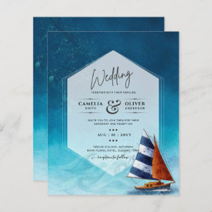 Faire-part de mariage nautique avec voilier