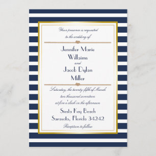 Faire-part de mariage nautique de corde de rayure