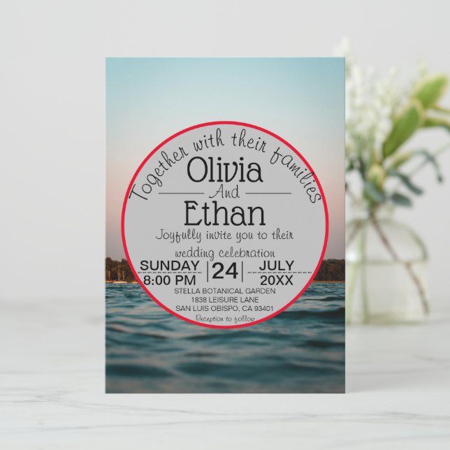 Faire-part de mariage nautique de la marine modern (Debout devant)