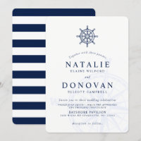 Faire-part de mariage nautique de la roue du navir