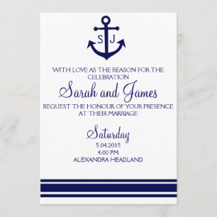 faire-part de mariage nautique de marine