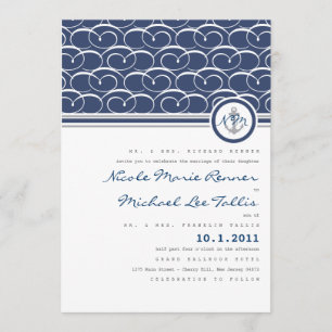 Faire-part de mariage nautique de monogramme de