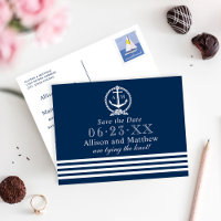 Faire-part de mariage nautique Navy