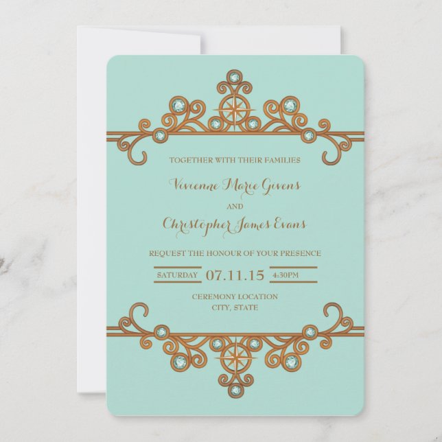 Faire-part de mariage| Nautique Vintage (Devant)