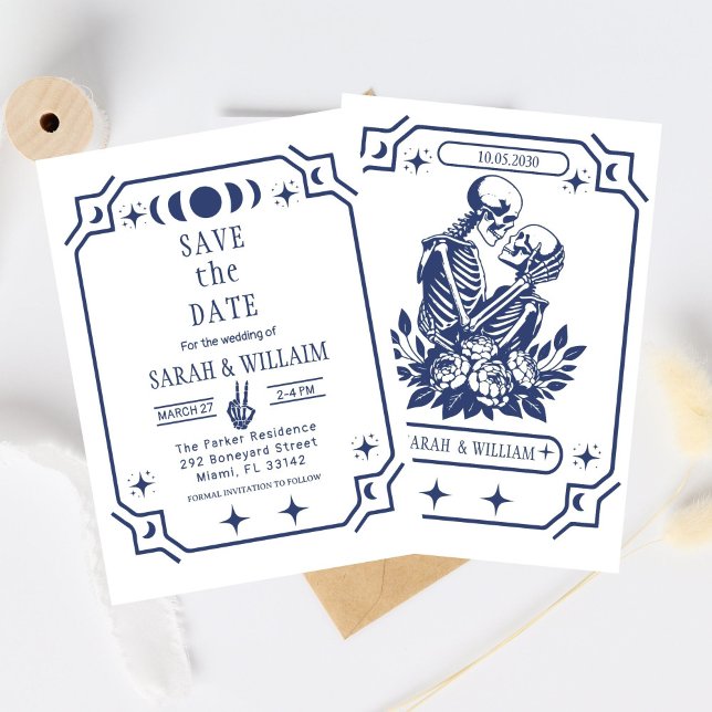 Faire-part de mariage Navy tarot Goth date de sauv (Créateur téléchargé)