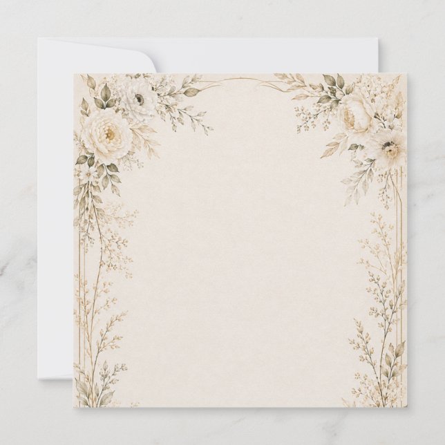 Faire-part de mariage neutre avec des florales raf (Dos)