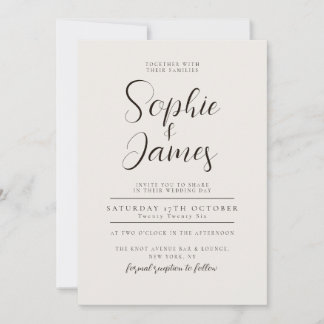 Faire-part de mariage neutre minimaliste