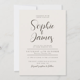 Faire-part de mariage neutre minimaliste moderne