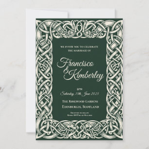 Faire-part de mariage Nœud celtique émeraude