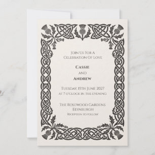 Faire-part de mariage Nœud celtique marron