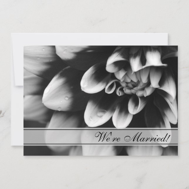 Faire-part de mariage noir blanc dahlia (Devant)