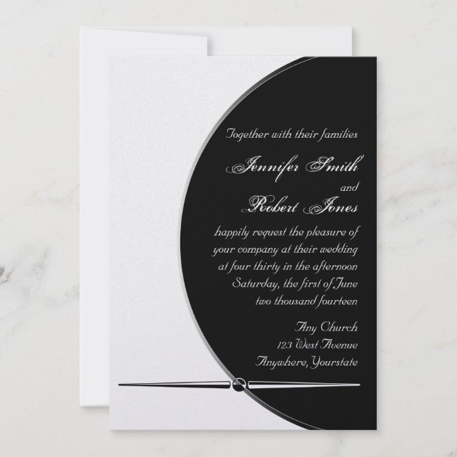 Faire-part de mariage noir blanc moderne de Posh (Devant)