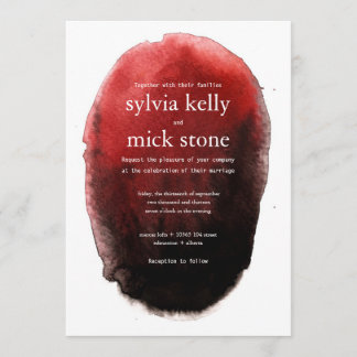 Faire-part de mariage noir d'aquarelle