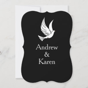 Faire-part de mariage noir et argent de Dove