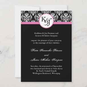 Faire-part de mariage noir et blanc