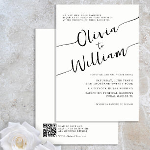 Faire-part de mariage noir et blanc chic