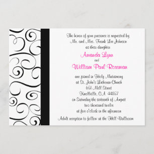 Faire-part de mariage noir et blanc de Flourish