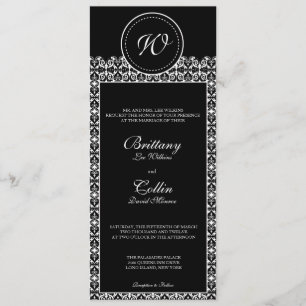 Faire-part de mariage noir et blanc de monogramme