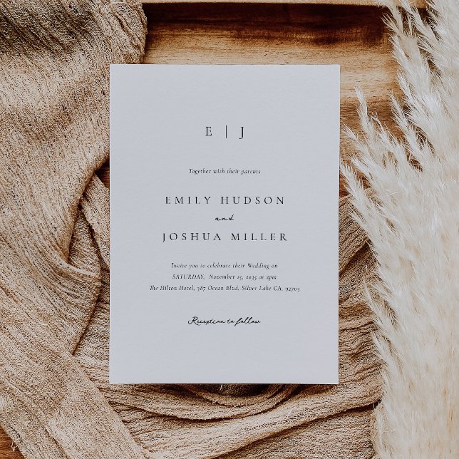 Faire-part de mariage noir et blanc élégant modern (Créateur téléchargé)