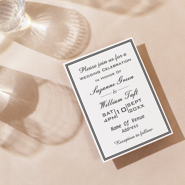 Faire-part de mariage Noir Et Blanc Minimal Chic (Créateur téléchargé)