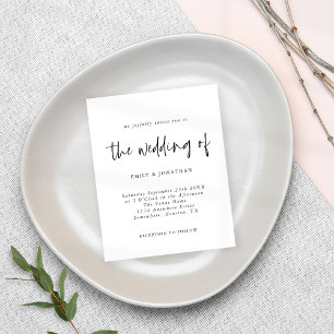 Faire-Part de Mariage Noir et Blanc Minimaliste Bu