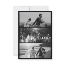 Faire-part de mariage noir et blanc moderne