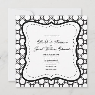 Faire-part de mariage noir et blanc personnalisabl