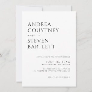 Faire-Part de Mariage Noir et Blanc Photo Classe e