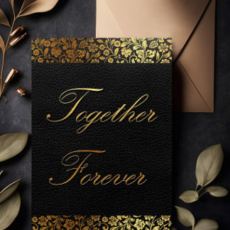 Faire-Part de Mariage Noir et Or Ensemble Pour Tou