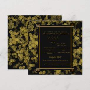 Faire-part de mariage noir et or   Luxe modifiable