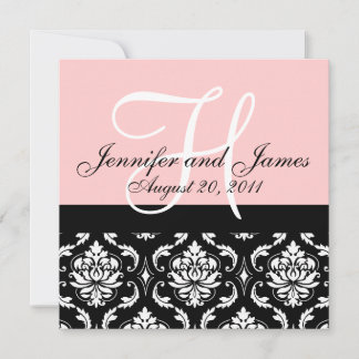 faire-part de mariage Noms Monogrammes Date Pink D