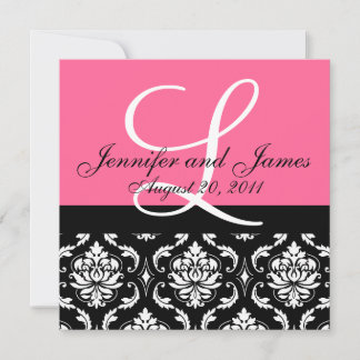 faire-part de mariage Noms Monogrammes Date Pink D