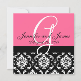 faire-part de mariage Noms Monogrammes Date Pink D