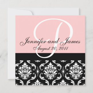 faire-part de mariage Noms Monogrammes Date Pink D