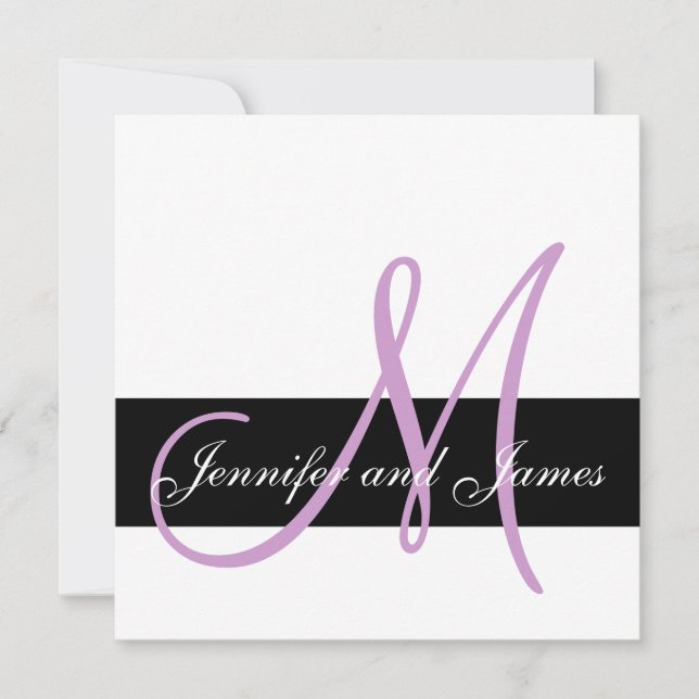 faire-part de mariage Noms Monogrammes Lilac Purpl (Devant)