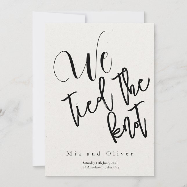 Faire-part de mariage " Nous avons fait un nœud " (Devant)