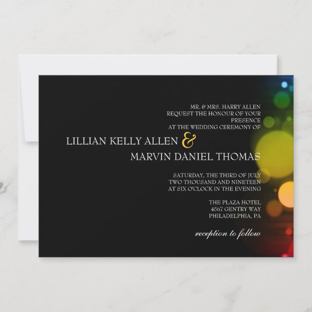 Faire-part de mariage| Nuit de lumière (Devant)