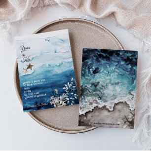 Faire-part de mariage océanique rustique