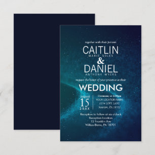 Faire-part de mariage officiel de la nuit bleue de